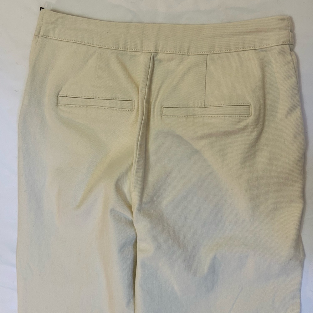 Rachel Comey Off-White Cropped Wide Cuff Pants Side Zip Pockets Front Seam Sz 0 - Picture 5 of 12